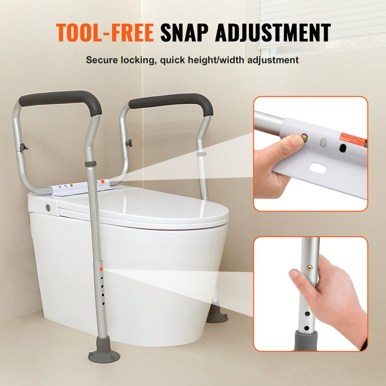 Adjustable Aluminum Toilet Safety Frame with Handrails