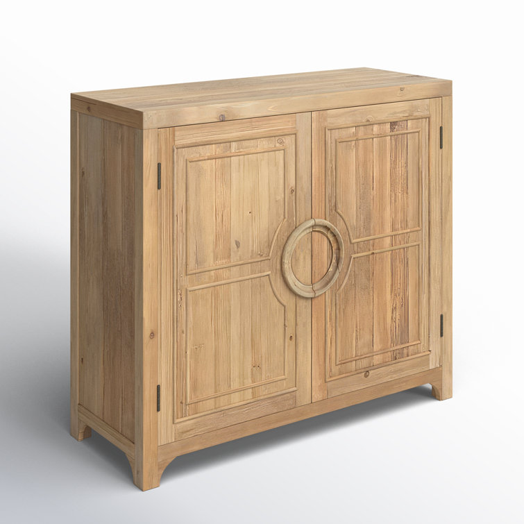 Siah 40'' Natural Pine Wood Sideboard with Adjustable Shelves