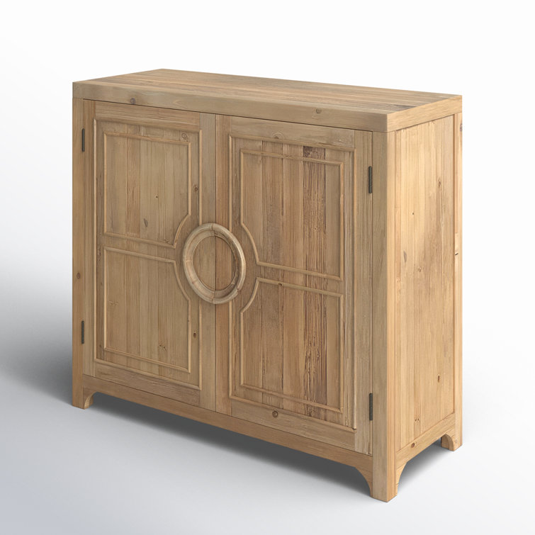 Siah 40'' Natural Pine Wood Sideboard with Adjustable Shelves