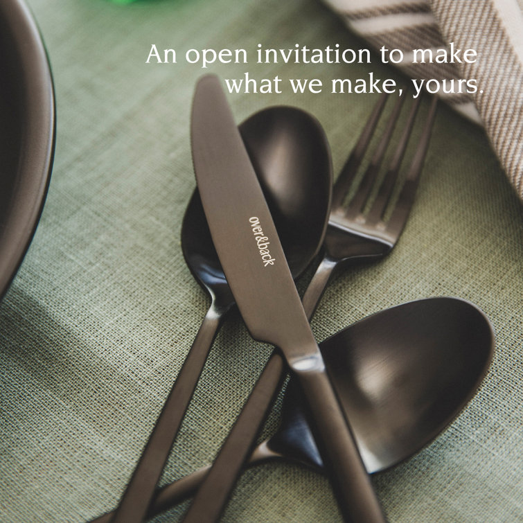 over&back Modern 18/8 Flatware Set - Service for 4
