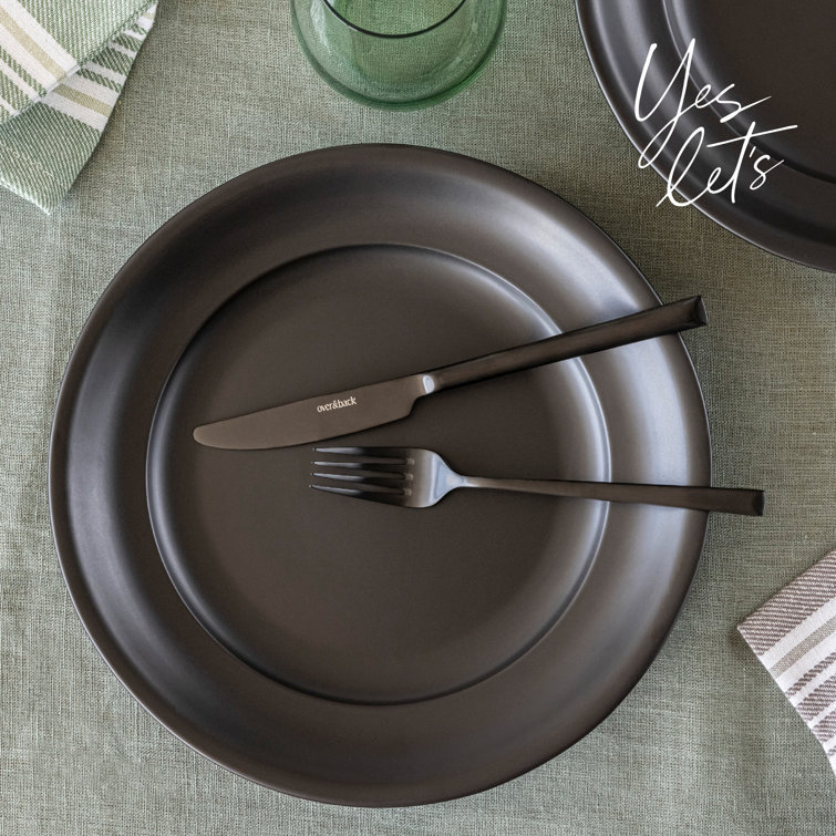 over&back Modern 18/8 Flatware Set - Service for 4