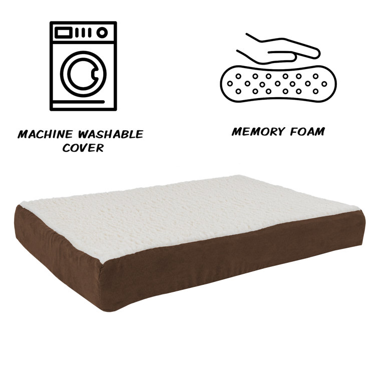 Medium Brown Orthopedic Memory Foam Pet Bed