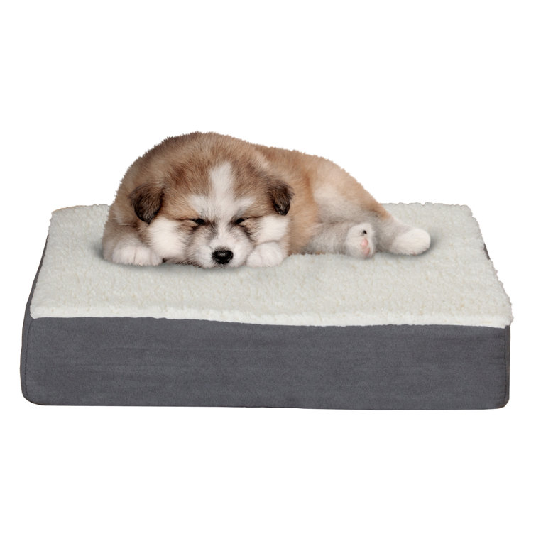 Small Gray Orthopedic Memory Foam Pet Bed
