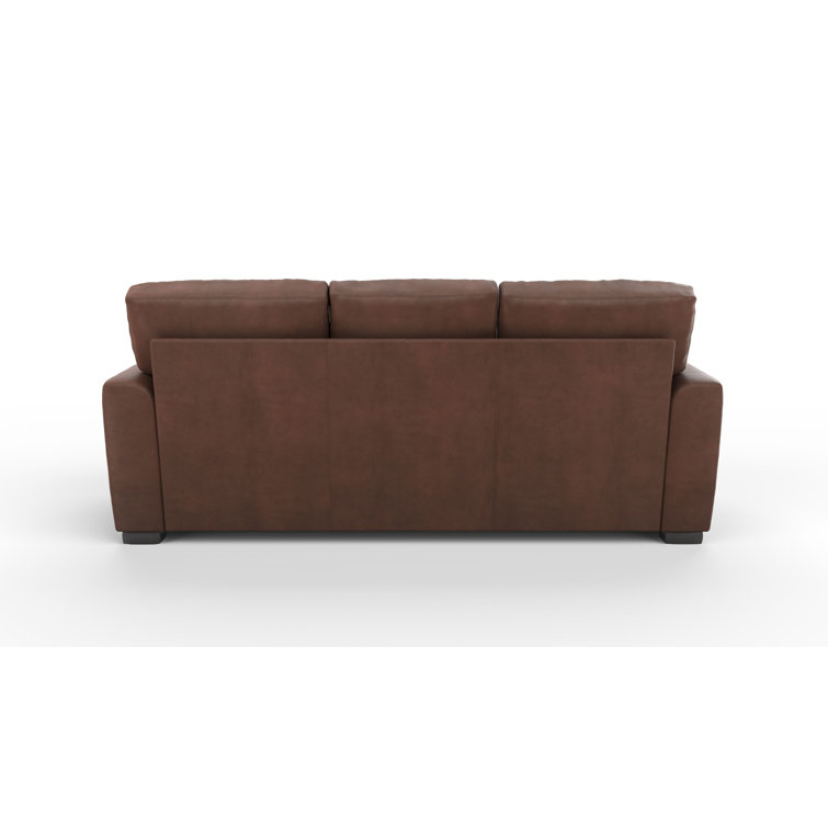 Savannah 87" Cetus Bourbon Leather Sofa with Track Arms