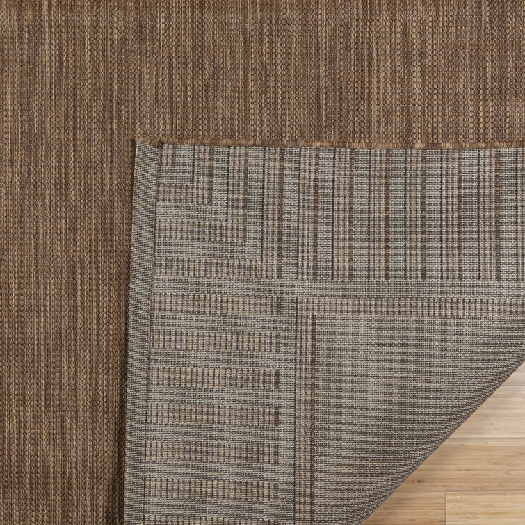Havana Black Striped Synthetic Flatweave Indoor/Outdoor Rug 8' x 10'