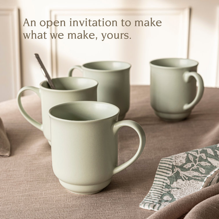 Sage Green Ceramic 16oz Dishwasher Safe Mug Set