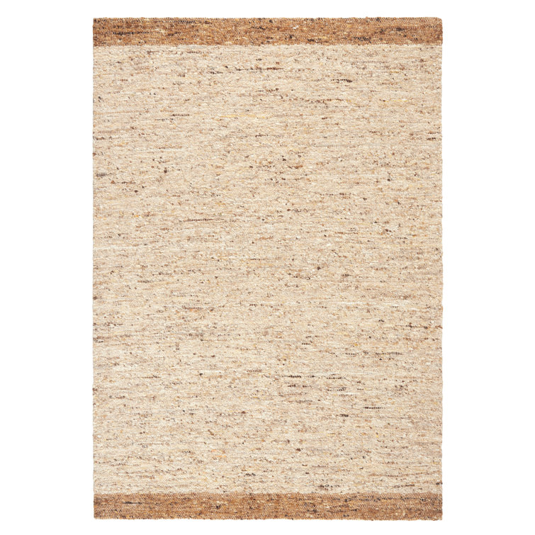 Montana Beige and Light Brown Wool Handmade Area Rug 8' x 10'