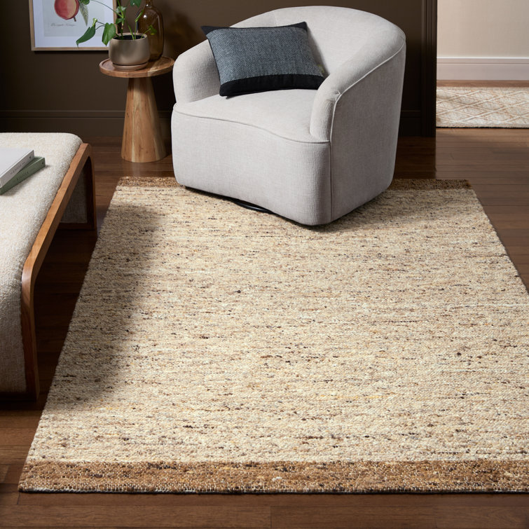 Montana Beige and Light Brown Wool Handmade Area Rug 8' x 10'