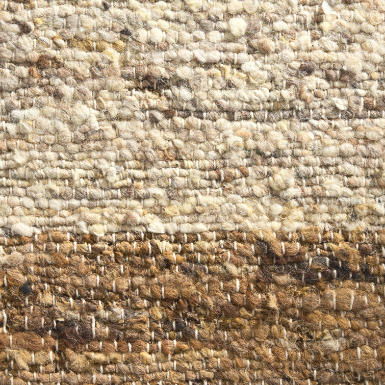 Montana Beige and Light Brown Wool Handmade Area Rug 8' x 10'