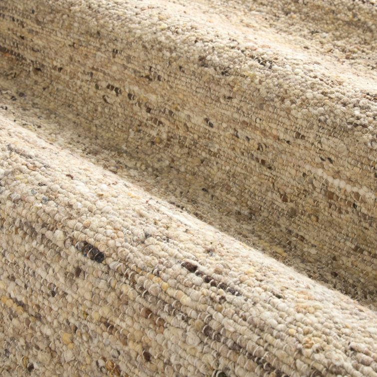 Montana Beige and Light Brown Wool Handmade Area Rug 8' x 10'