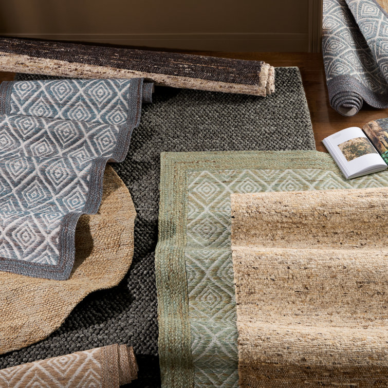 Beige and Dark Brown Wool Flat Woven Runner Rug