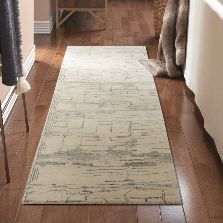 Remi Beige and Blue Hand-Tufted Wool Abstract Area Rug