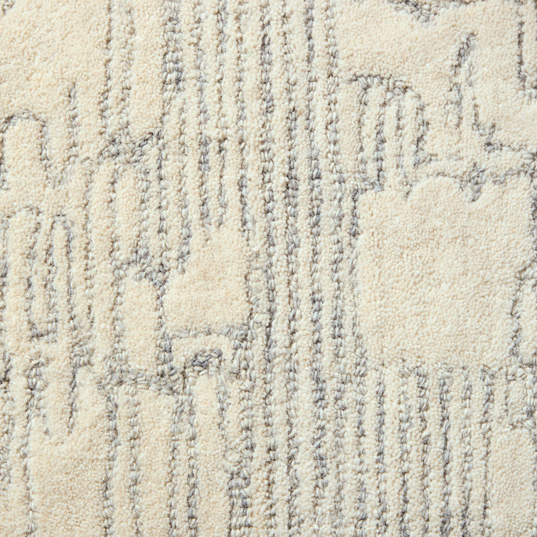 Remi Beige and Blue Hand-Tufted Wool Abstract Area Rug