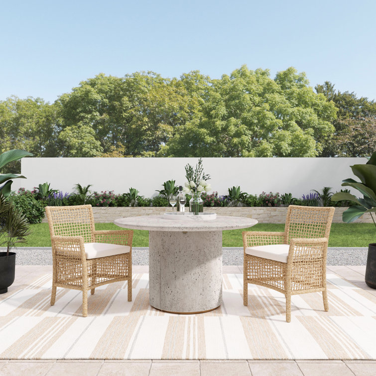 Debbie 51" Light Grey Concrete Pedestal Dining Table