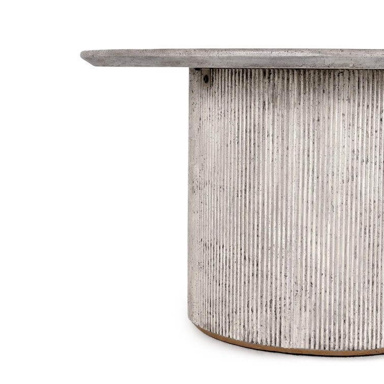 Debbie 51" Light Grey Concrete Pedestal Dining Table