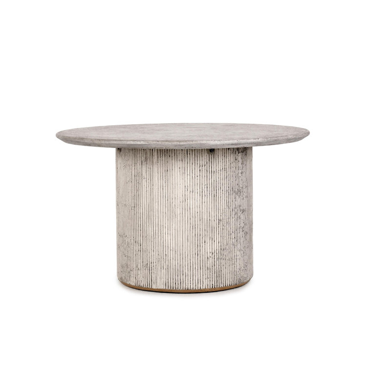 Debbie 51" Light Grey Concrete Pedestal Dining Table
