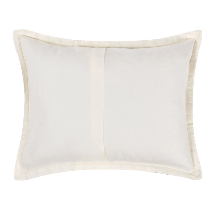 Ivory and Gray Striped Belgian Linen Euro Sham