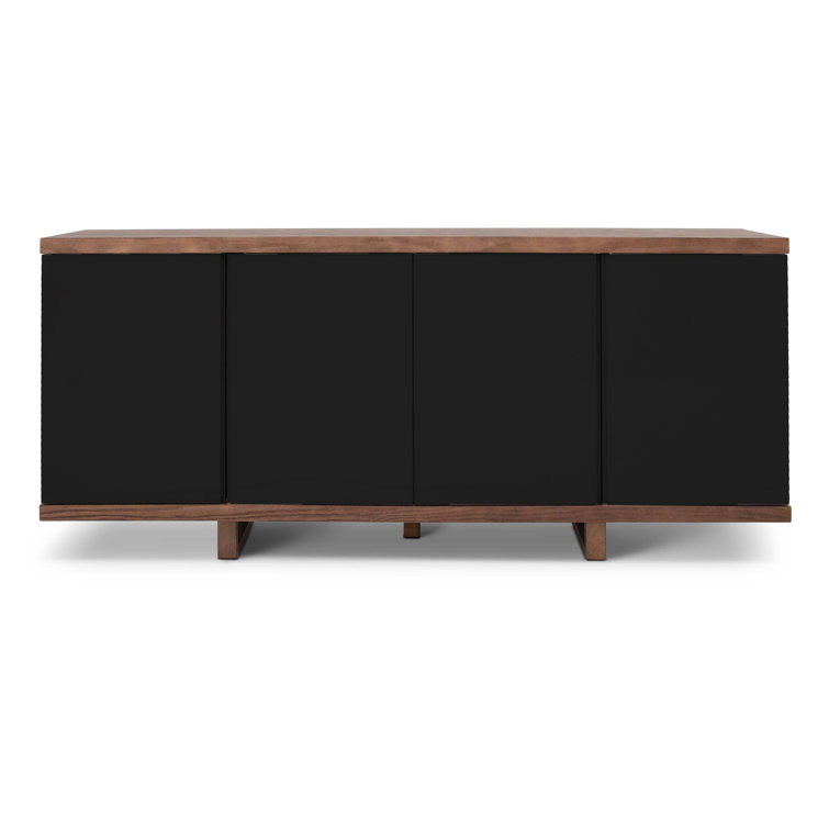 Pemberley 71'' Nogal and Black Solid Wood Sideboard
