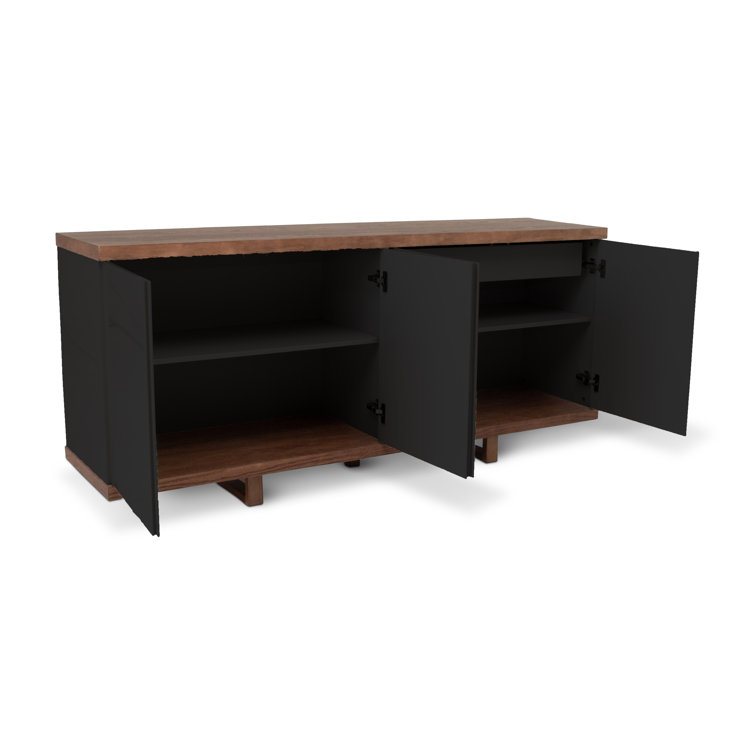 Pemberley 71'' Nogal and Black Solid Wood Sideboard