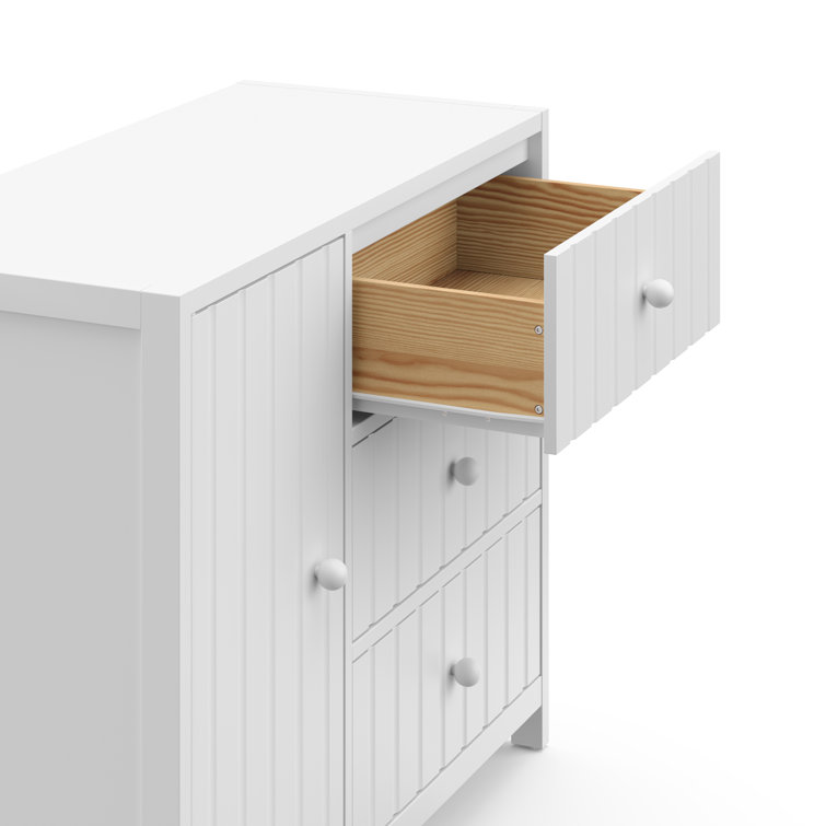 White GREENGUARD Certified 3-Drawer Combo Nursery Dresser
