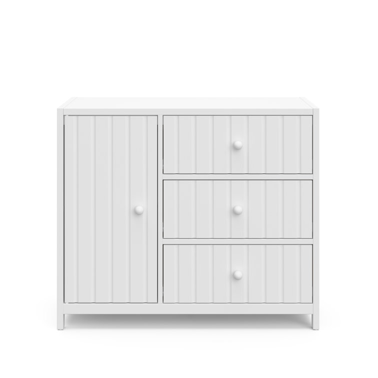 White GREENGUARD Certified 3-Drawer Combo Nursery Dresser