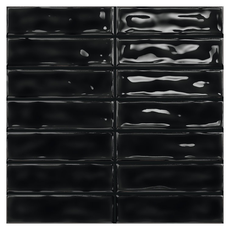 Midnight Black 8x8 Glossy Ceramic Wall and Floor Tile