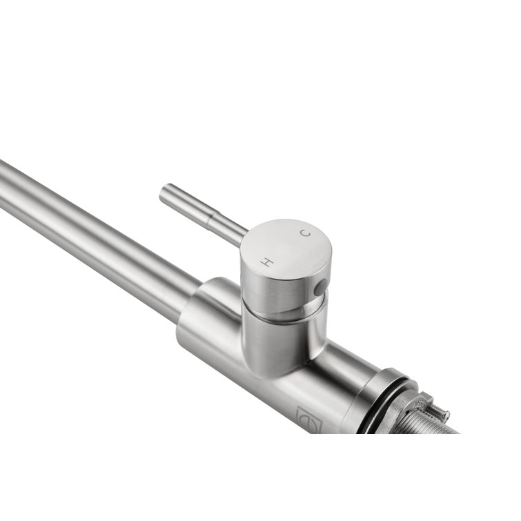 Brushed Nickel Gooseneck Kitchen Faucet with Pull-out Spray