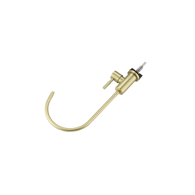 Brushed Gold Stainless Steel Gooseneck Kitchen Faucet