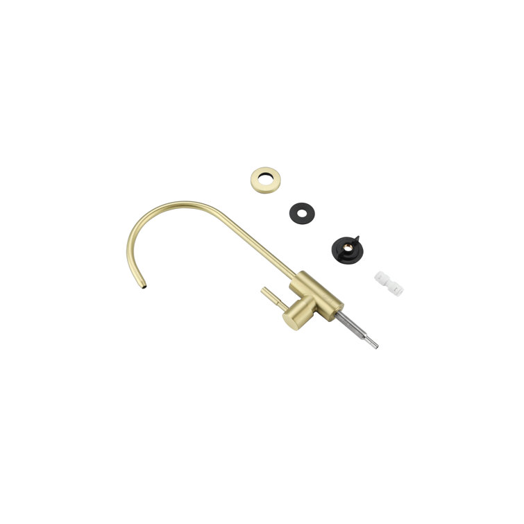 Brushed Gold Stainless Steel Gooseneck Kitchen Faucet