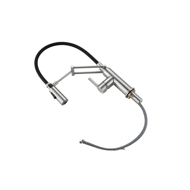 Brushed Nickel Single-Handle Pull-Down Spray Kitchen Faucet