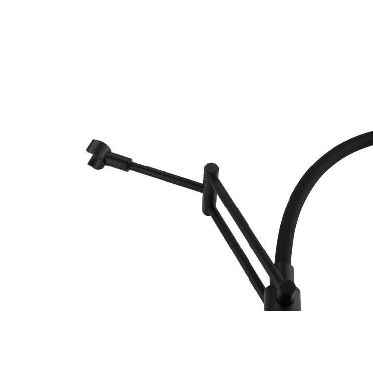 Matte Black Brass Low Arc Pull-out Spray Kitchen Faucet