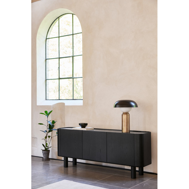 Atlas 71'' Black Wood Minimalist Sideboard