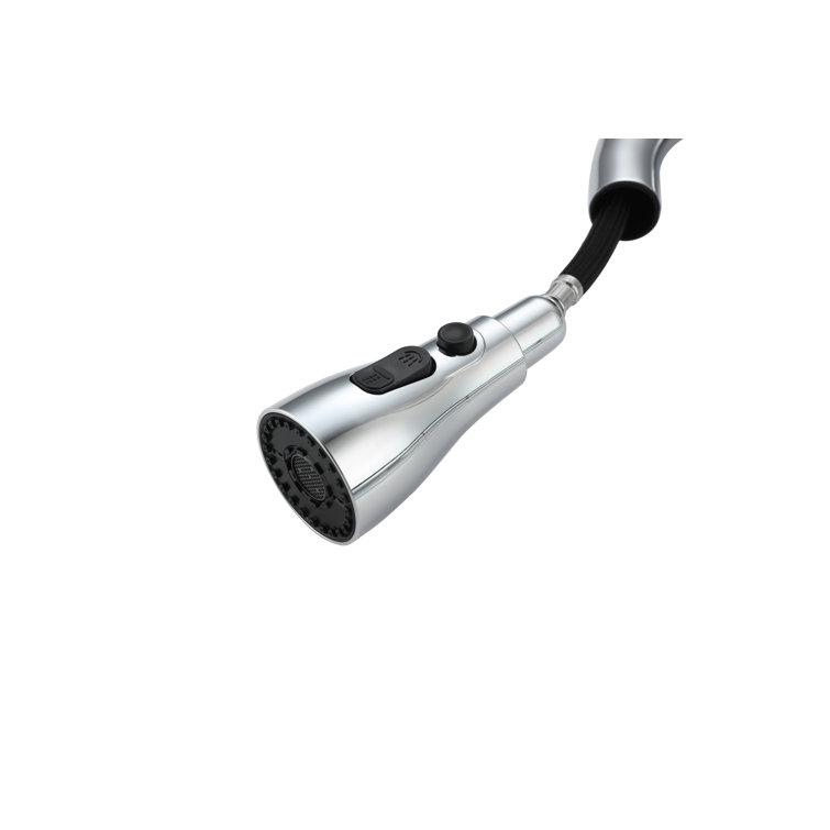 Chrome Gooseneck Single-Handle Pull-Down Kitchen Faucet