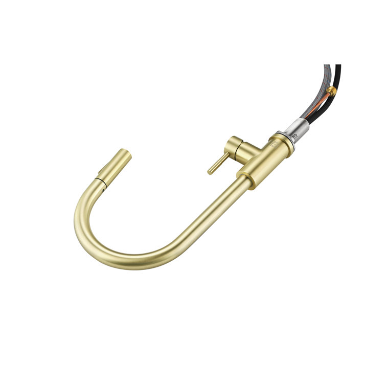 Brushed Gold Stainless Steel Touch Sensor Pull Down Kitchen Faucet