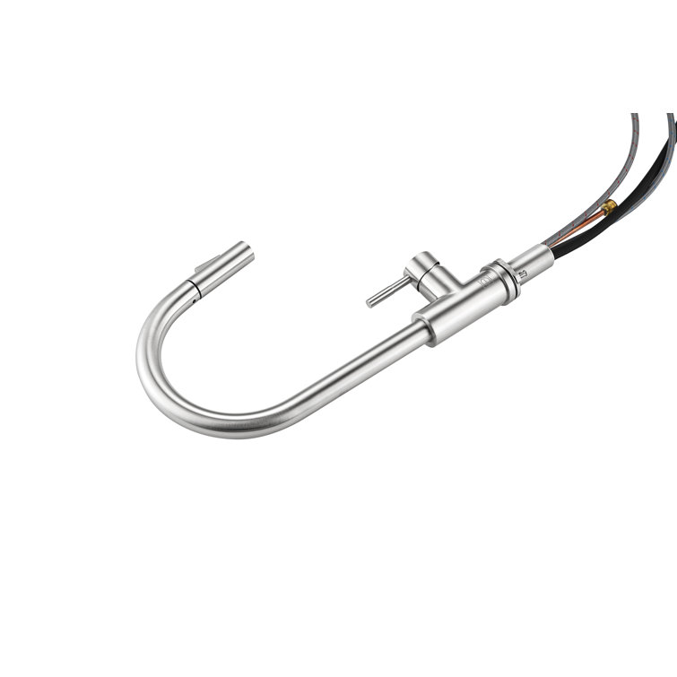 Brushed Nickel Touch Sensor Gooseneck Kitchen Faucet with Pull-out Spray