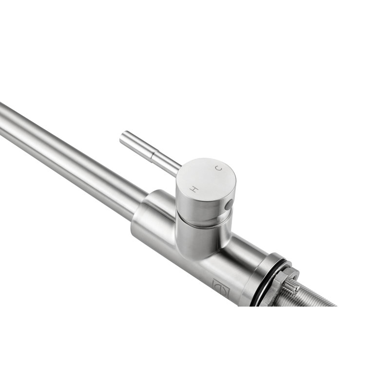 Brushed Nickel Touch Sensor Gooseneck Kitchen Faucet with Pull-out Spray