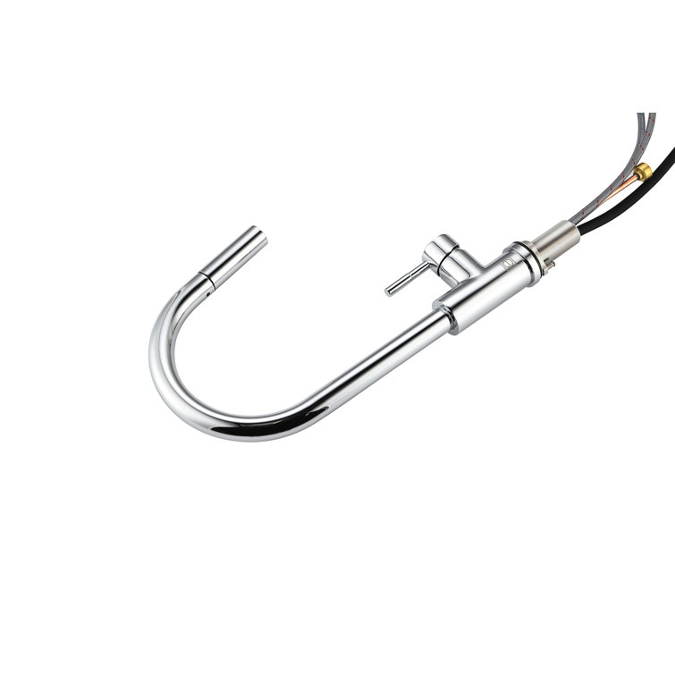 Chrome Gooseneck Touch Kitchen Faucet with Pull-out Spray