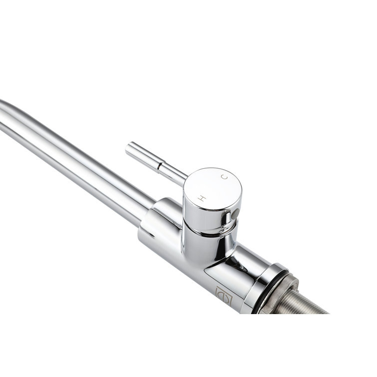 Chrome Gooseneck Touch Kitchen Faucet with Pull-out Spray