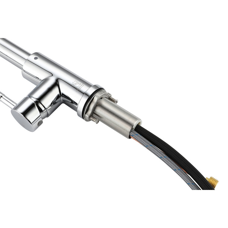 Chrome Gooseneck Touch Kitchen Faucet with Pull-out Spray