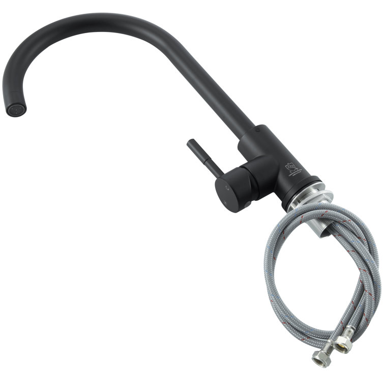 Matte Black Stainless Steel Gooseneck Kitchen Faucet