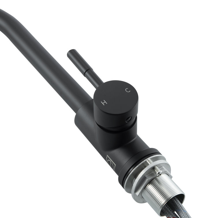 Matte Black Stainless Steel Gooseneck Kitchen Faucet
