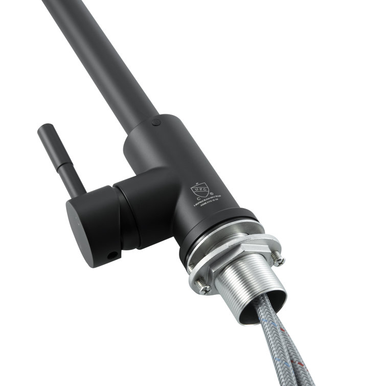 Matte Black Stainless Steel Gooseneck Kitchen Faucet