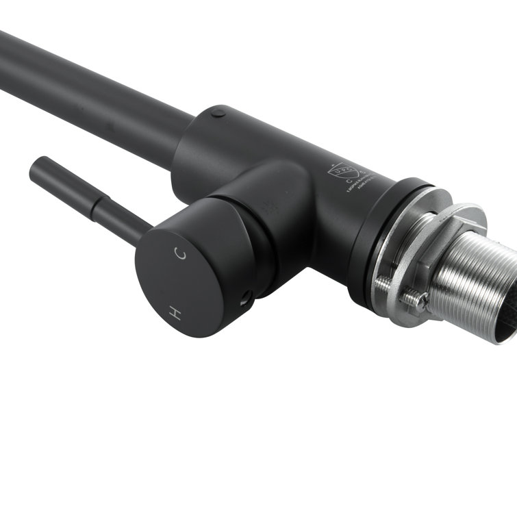 Matte Black Stainless Steel Gooseneck Kitchen Faucet