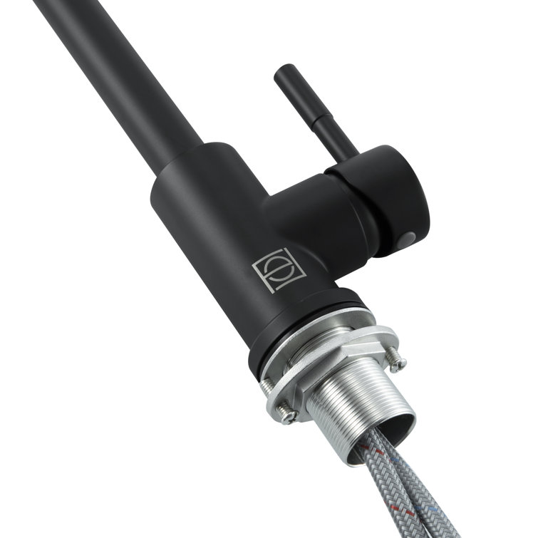 Matte Black Stainless Steel Gooseneck Kitchen Faucet