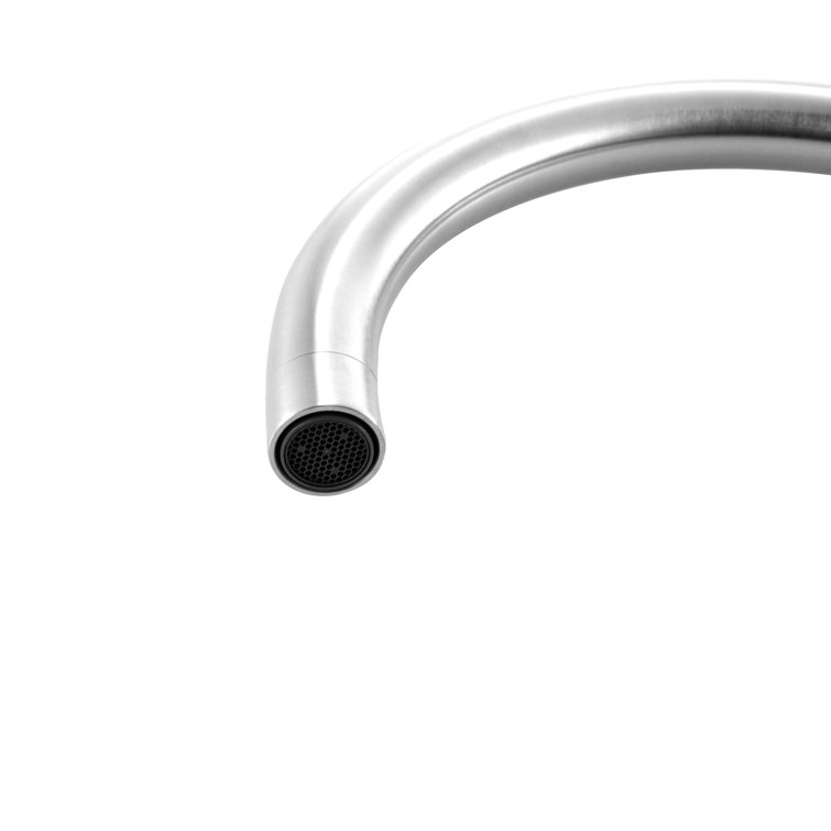 Brushed Nickel Gooseneck Single Handle Kitchen Faucet