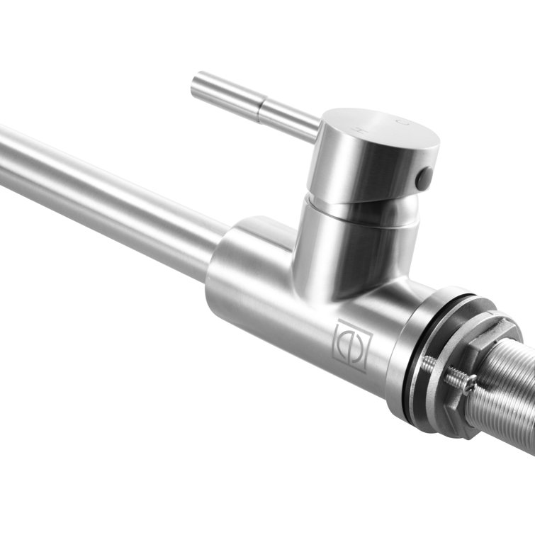 Brushed Nickel Gooseneck Single Handle Kitchen Faucet