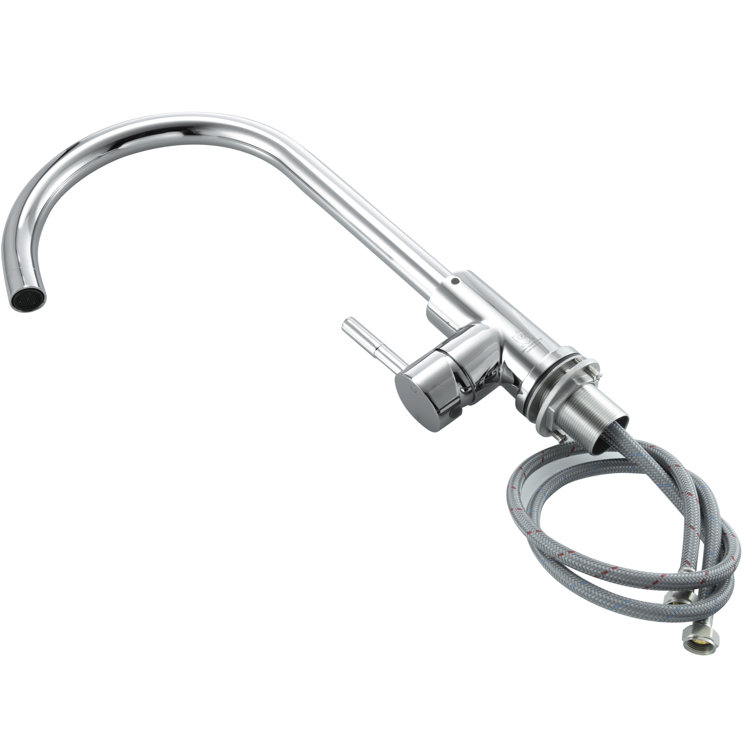 Chrome Gooseneck Single Handle Kitchen Faucet