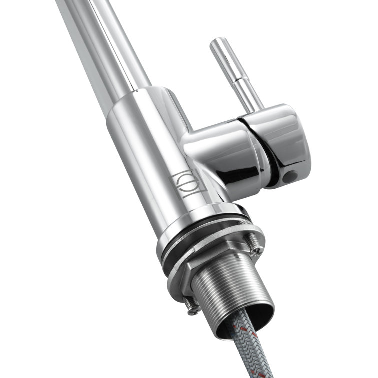 Chrome Gooseneck Single Handle Kitchen Faucet