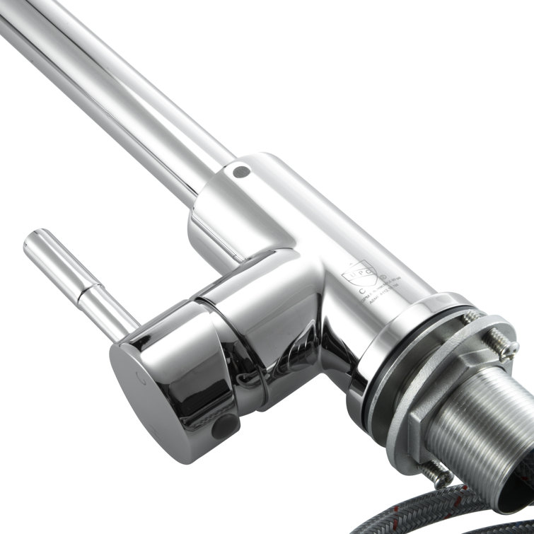 Chrome Gooseneck Single Handle Kitchen Faucet