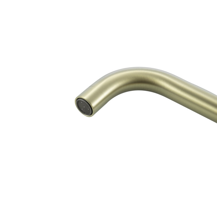 Brushed Gold Stainless Steel Gooseneck Kitchen Faucet with Pull-out Spray